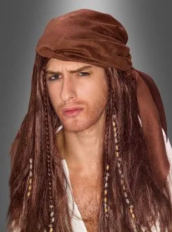 Perücke Pirat Mit Bandana Und Zöpfen