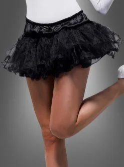 Petticoat Schwarz Mit Tüllspitze