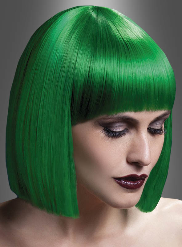 Lola Perücke Deluxe Pagenschnitt Grün