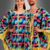 Hippie Poncho Für Damen Mit Batik-Muster