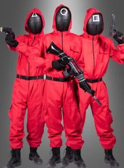 Roter Overall Game Kostüm Tintenfischspiel