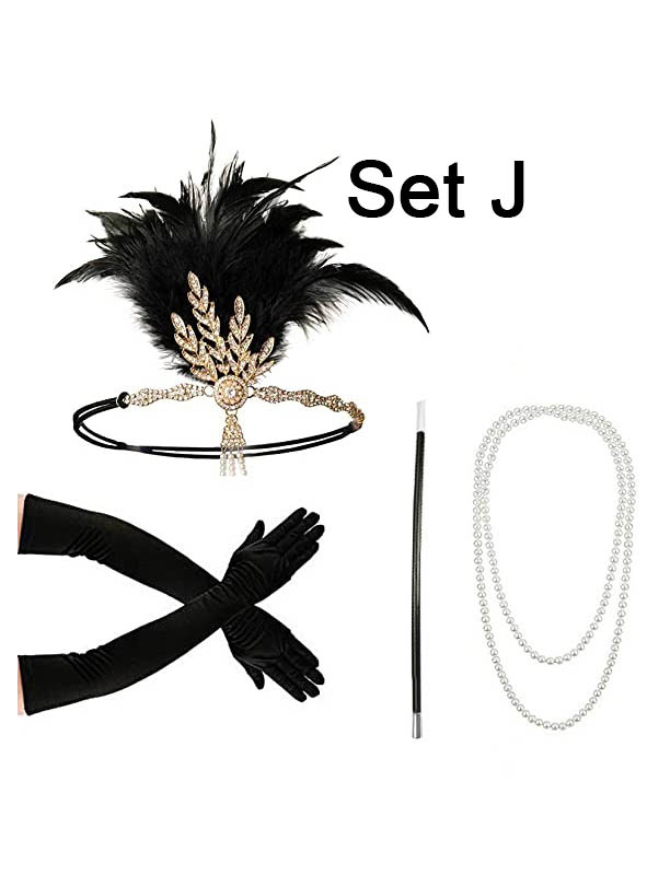 Charleston Kostümzubehör Set Gold – Bild 3