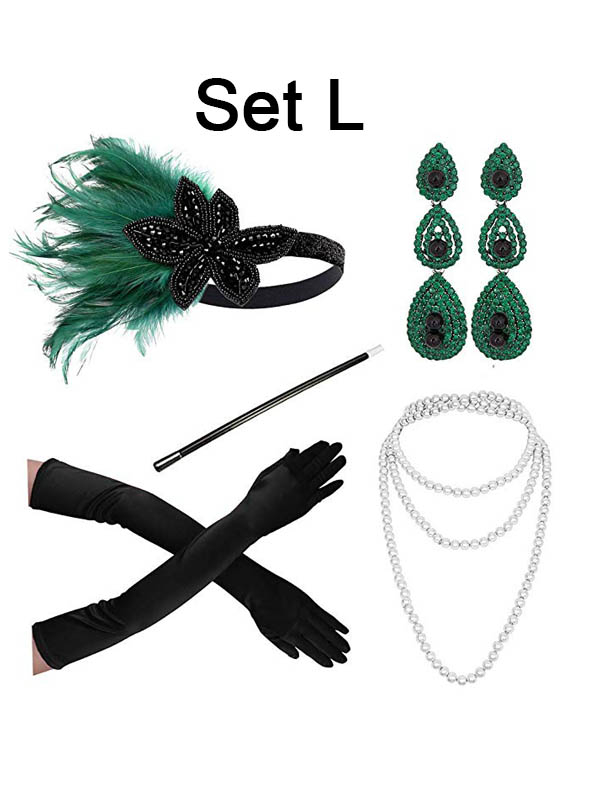 Charleston Kostümzubehör Set Gold – Bild 5