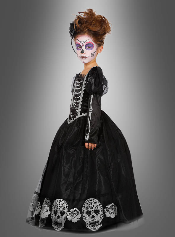 Deluxe Totenkopf Kleid Für Mädchen – Bild 2