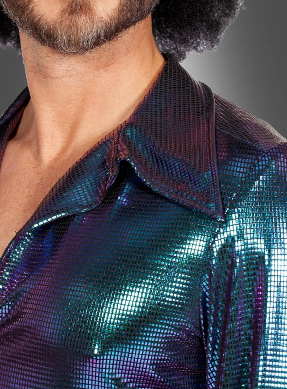 Schillerndes Premium 70er Jahre Disco Hemd – Bild 2