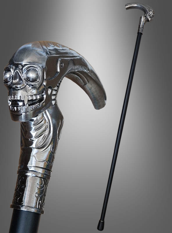 Totenkopf Gehstock Mit Handgriff 93cm