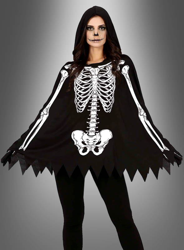 Skelett Poncho Halloween Kostüm