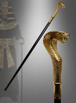 Deluxe Cobra Gehstock Schlange Pharao Gold 94cm