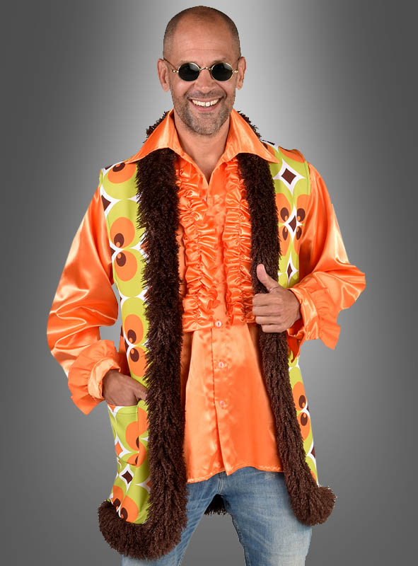 70er Retroweste Herren Grün-braun