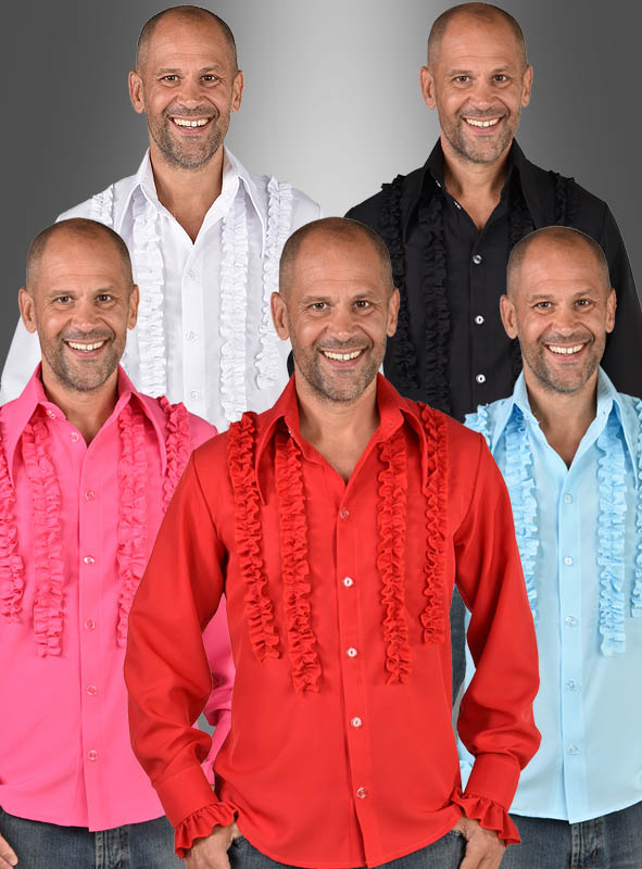 Schlagerparade 4-reihiges Rüschenhemd