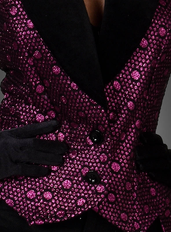 Ärmelloser Damenfrack Cabaret Schwarz-pink – Bild 2