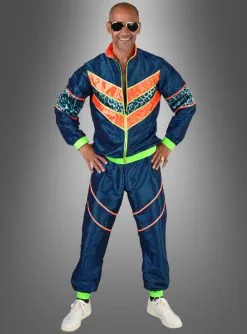 80er Jahre Kostüm Jogginganzug Blau