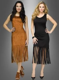 Wandelbares Fransenkleid Hippie Indianerin
