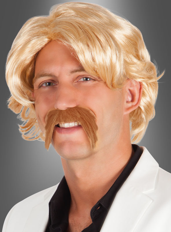 Johnny 70er Perücke Blond Mit Bart