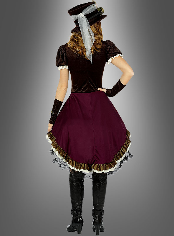 Steampunk Lady Kostüm Mit Hut – Bild 3