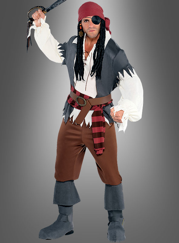 Pirat Captain Castaway Herrenkostüm