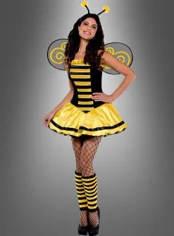 Sexy Biene Kostüm Schwarz-gelb