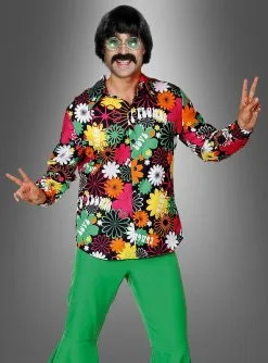 Hippie Herrenhemd Blumenwiese