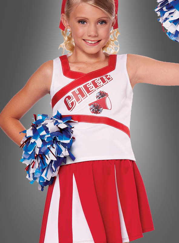 Cheerleader Kostüm Kinder Inkl. Pompons – Bild 2