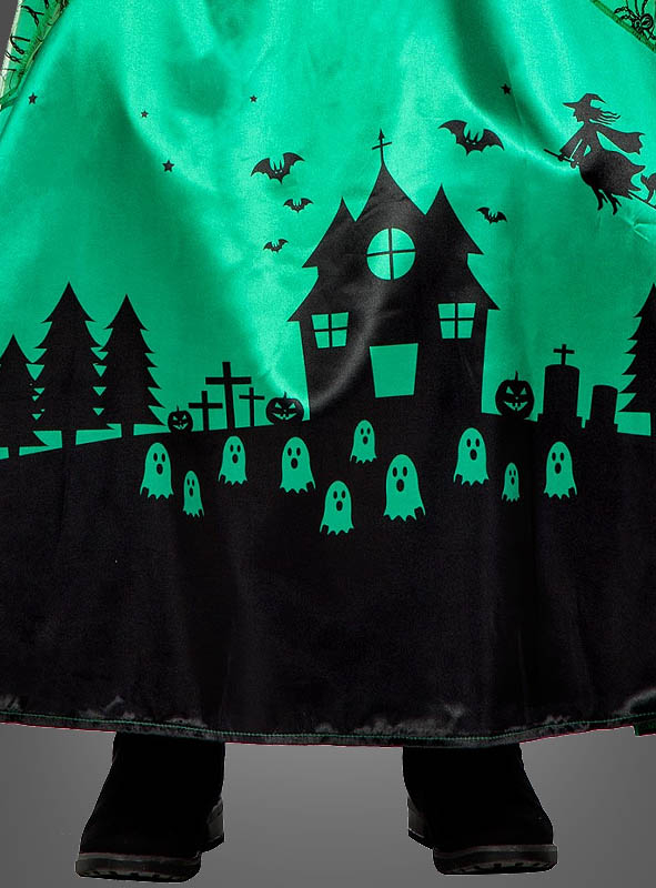 Langes Hexenkleid Grün Für Kinder – Bild 3
