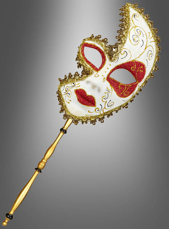 Barock Gesichtsmaske Mit Stab – Bild 2